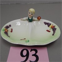 GIRL WITH APPLE DIVIDED DISH 8 IN