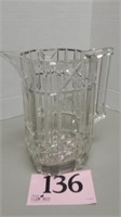 HEAVY GLASS PITCHER 10 IN