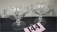 PAIR OF CANDLEWICK CANDLE HOLDERS 4 IN