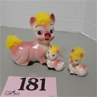 FUZZY PIG WITH PIGLETS ON CHAINS JAPAN 8 IN