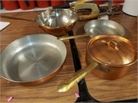 copper tone pots and pans