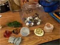lot of rocks, glass, others