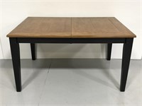 Two-tone expanding wood dining table