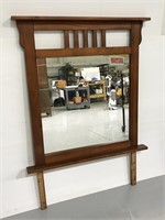 Mission style mountable wood dresser mirror