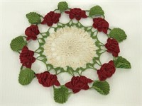 Vintage hand crocheted ring-o-roses doily