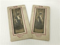 Two Peerless Photo Co. small antique portraits