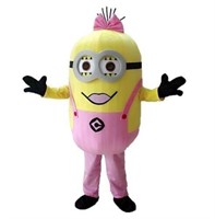 Giant pink minion adult mascot costume