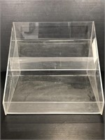 Clear acrylic table top display shelf