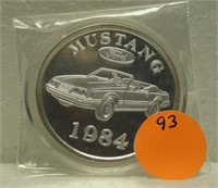 1984 FORD MUSTANG 1 TROY OZ. SILVER ART ROUND