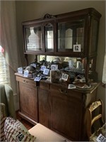 Vintage Buffet/China Cabinet (60.5x21x81") Marble