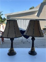 Pair Resin Base Lamps