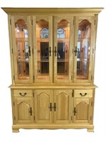 Canadel maple china cabinet w/ touch lights