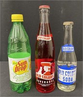 Vintage Old Colony NOS Soda Bottles, Full