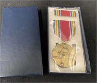 WWII Victory Service Medal, Ribbon, Box