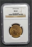 1910-D Ten Dollar Gold Indian Eagle slab