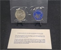 1972-S Ike Uncirculated Silver Dollar, Blue Pack
