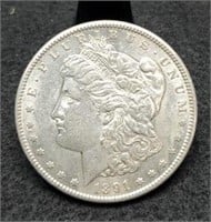 1891-S Morgan Silver Dollar, AU