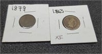 1863 & 1879 Indian Head Cents