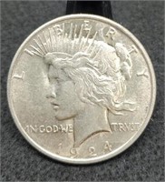1924 Peace Silver Dollar, AU