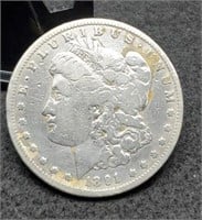 1891-CC Morgan Silver Dollar, VF