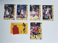 Six Chicago Bulls/Michael Jordan Basketball Cards