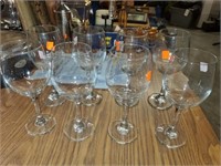 8 large wine glasses