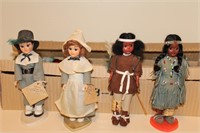 Set of 4 Indian/Pilgram Carlson Dolls