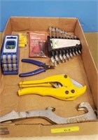 TRAY: ASSORTED TOOLS, WRENCHES, CUTTERS