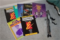 Lot of Drummer Music Books & Drum Stand