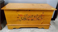 CEDAR LINED CHEST W/ PAINTED EXTERIOR-SHOWS SOME W