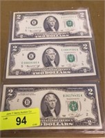 (3) 1976 $2 BILLS