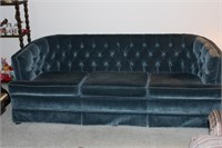 Beautiful Blue Velvet Tufted Sofa