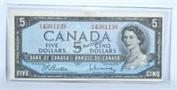 Canada 1954 Issue $5 Dollar Bill