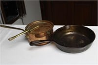 Copper Sauce Pan & Cast Iron Skillet