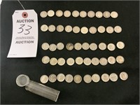 Roll of 50 Silver Dimes Various Years 1947 - 1964