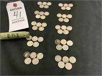 Roll of 50 Silver Dimes, Years 1920’s - 1964