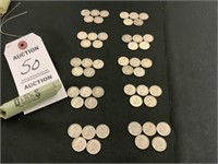 Roll of 50 Silver Dimes, Mint Dates 1948-1964