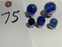 Vintage Glass Marbles in Shades of Blue