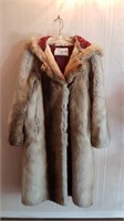 FAUX FUR COAT WITH HOOD