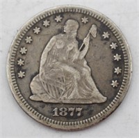 1877 Seated Liberty Quarter