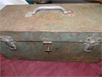 metal toolbox with tools