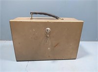 Tan lock box with key