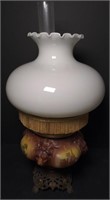 28" Vintage Porcelain Hurricane Lamp