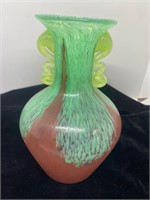 19th Century Thomas Webb Cranberry&Vaseline Vase