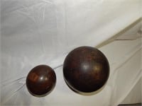 Carved Wood Spheres Dense Heavy Wood
