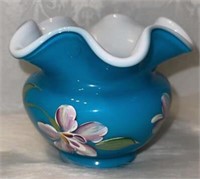 (ST) Hand painted and signed Fenton vase