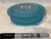 (ST) Hand painted and signed Fenton trinket box