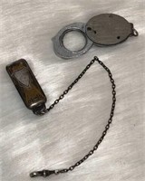 (ST) Belt loop pocket watch fob with silver