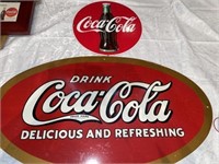 (ST) (2) metal Coca-Cola advertisement signs