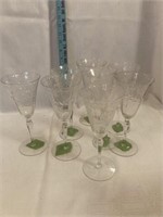 A) Set of 8 Embossed wine glasses